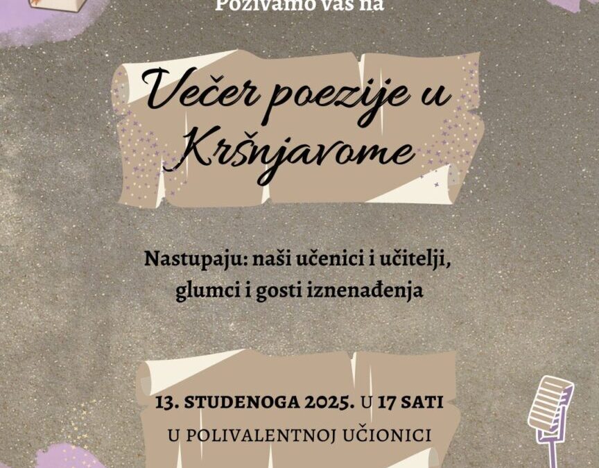 Večer poezije u našoj školi